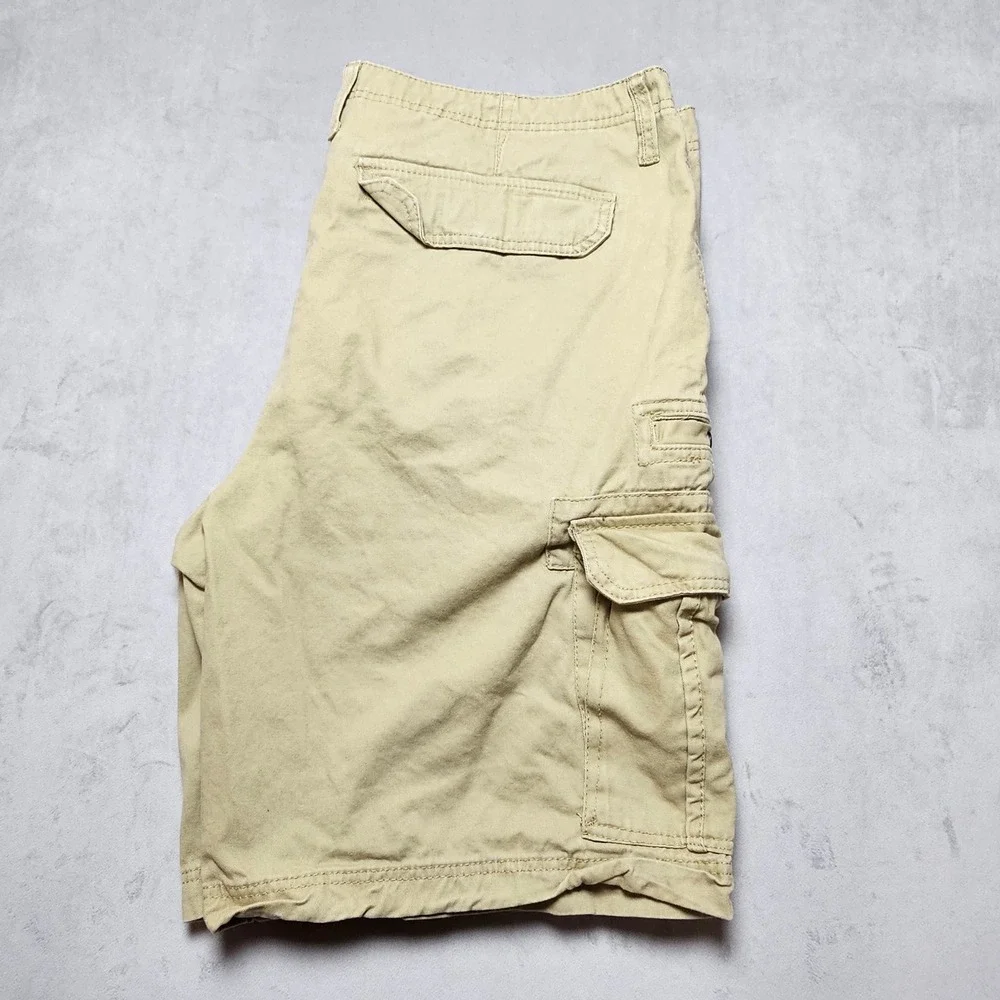 Ecko Unltd Mens Tan Khaki Cargo Shorts Size 44 Cotton Twill Multi-Pocket Utility